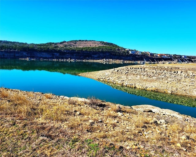 view of water feature with a mountain view