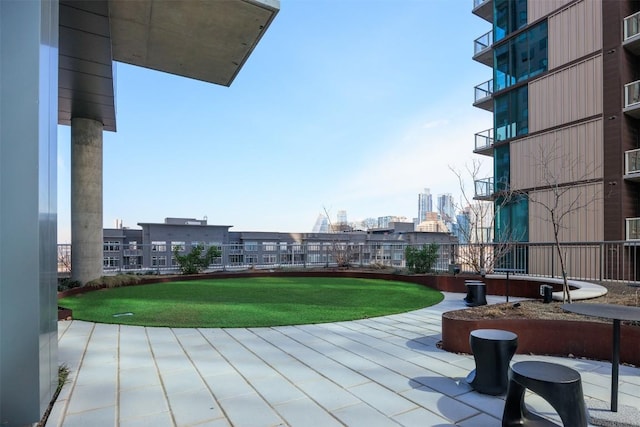 view of patio featuring a city view