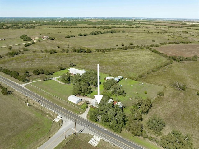 bird's eye view with a rural view