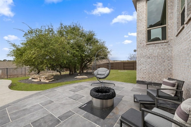 view of patio featuring a fenced backyard