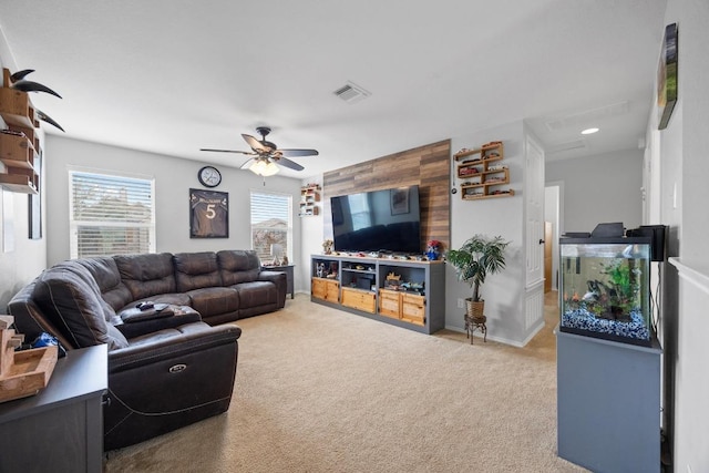 9017 Edmundsbury Dr, Austin, TX 78747 - carpeted living area featuring a ceiling fan and baseboards