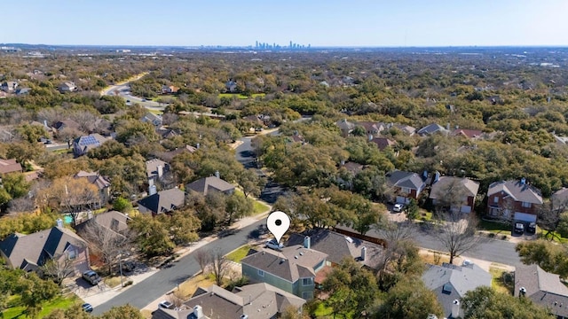 aerial view featuring a residential view