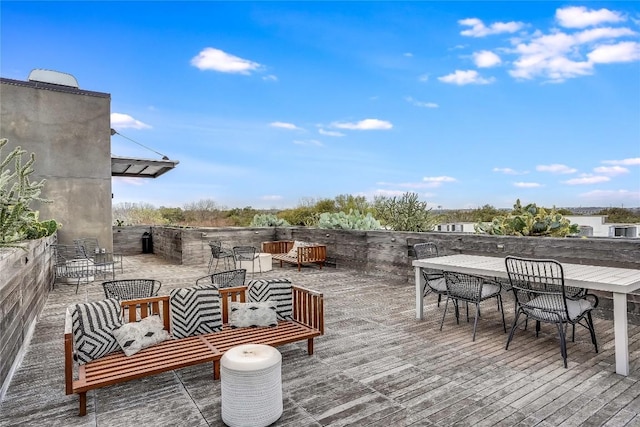 deck featuring an outdoor hangout area