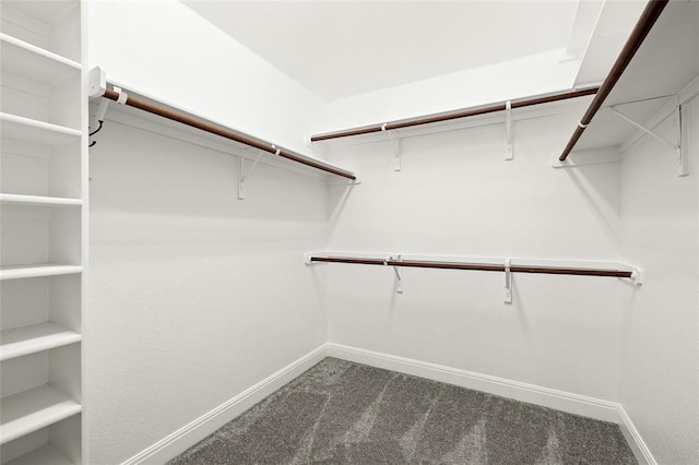 spacious closet with dark carpet