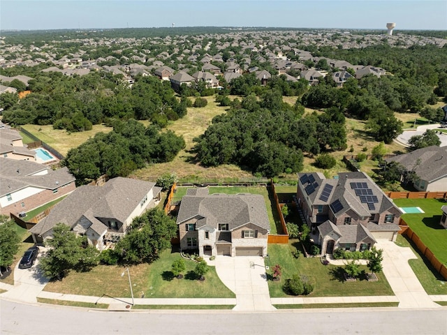 bird's eye view with a residential view