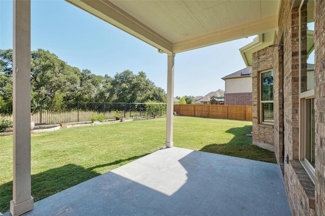 view of patio featuring a fenced backyard