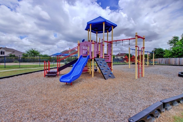 community play area with fence