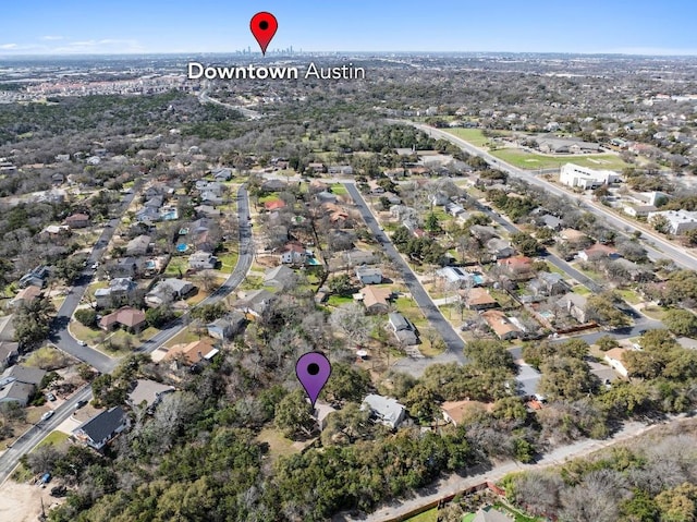 drone / aerial view with a residential view