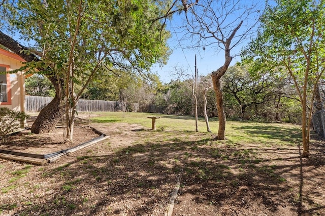 view of yard featuring fence