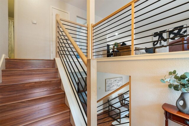 4703 White Elm Ct, Austin, TX 78749 - stairway with wood finished floors
