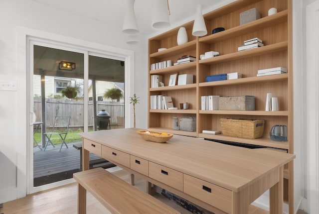 interior space with wood finished floors