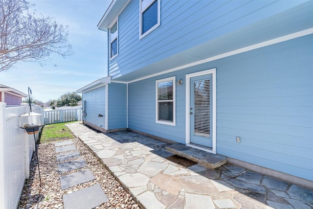 exterior space featuring a patio area and fence private yard