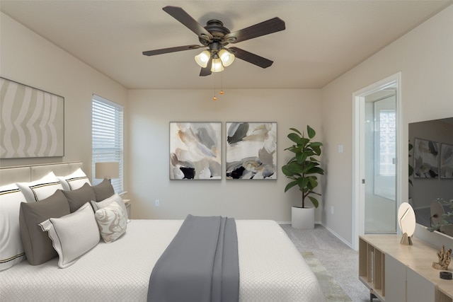 714 Alamo Plaza Dr, Cedar Park, TX 78613 - bedroom with light carpet and a ceiling fan