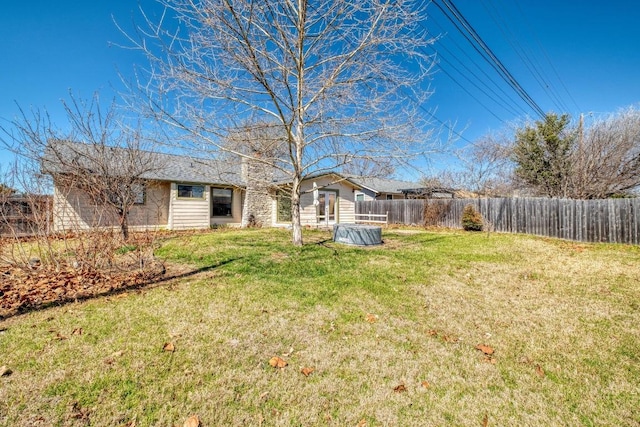 view of yard with fence