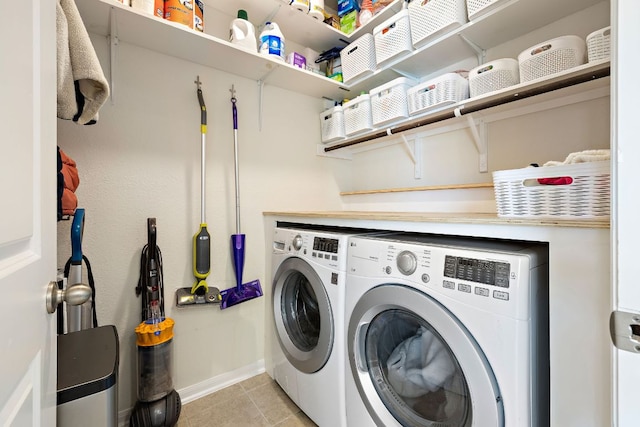 102 Tokalaun Dr, Hutto, TX 78634 - washroom featuring washing machine and dryer and light tile patterned floors
