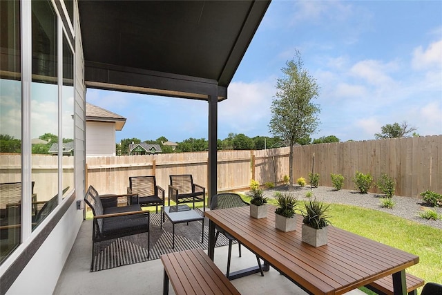 exterior space featuring a fenced backyard