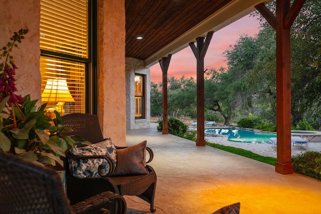 view of patio featuring an outdoor pool