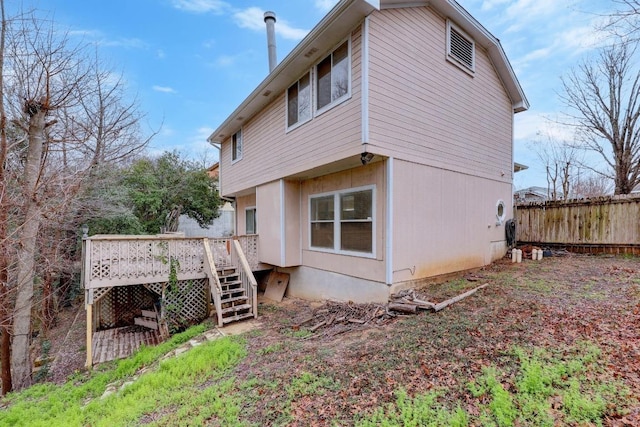 1100 Silverton Ct, Austin, TX 78753 - back of house with a deck and stairway