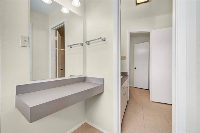 bathroom featuring vanity and tile patterned floors