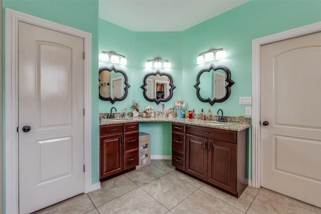 bathroom featuring tile patterned floors and vanity