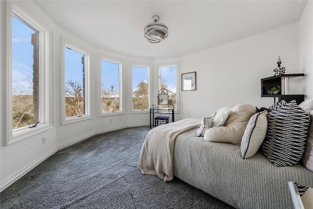 bedroom featuring carpet flooring and baseboards