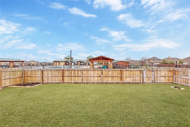 view of yard with fence