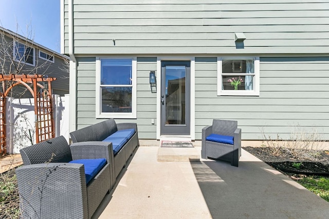 view of patio with an outdoor hangout area