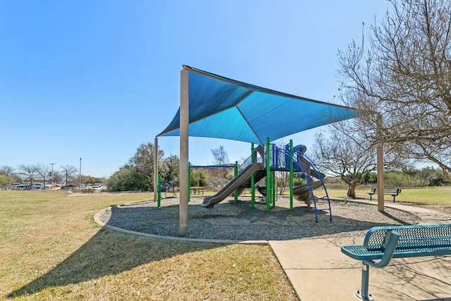 community play area with a yard