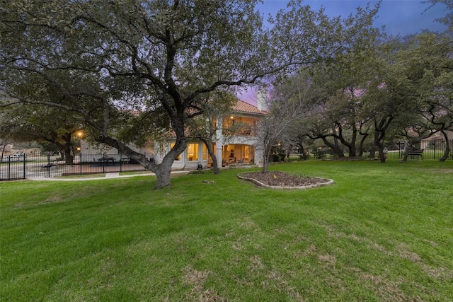 view of yard with fence