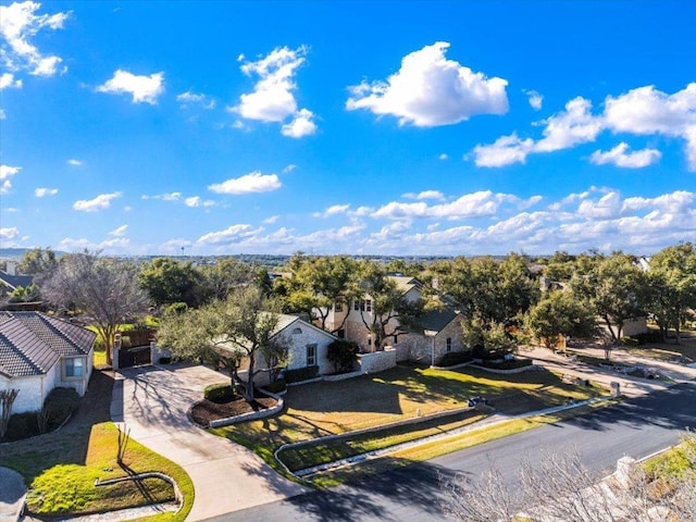 bird's eye view with a residential view