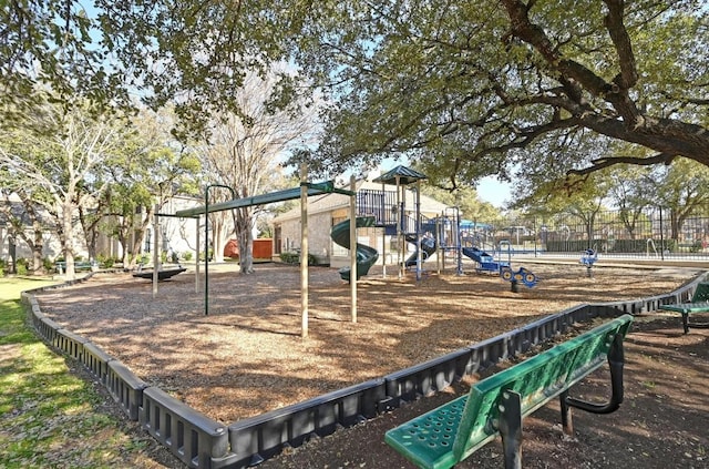 community playground with fence