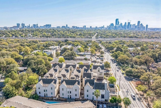 aerial view with a view of city