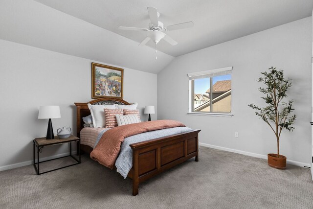 5820 Harper Park Dr Unit 70, Austin, TX 78735 - bedroom with lofted ceiling, light carpet, and ceiling fan