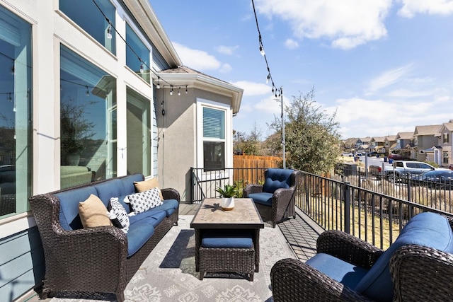 5820 Harper Park Dr Unit 70, Austin, TX 78735 - view of patio / terrace featuring an outdoor hangout area and a residential view