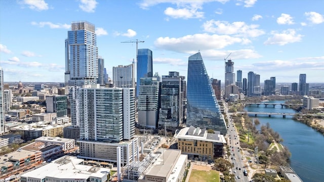 city view with a water view