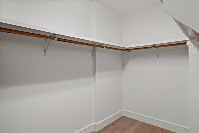 spacious closet featuring light wood-type flooring