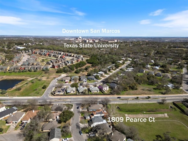 bird's eye view with a residential view