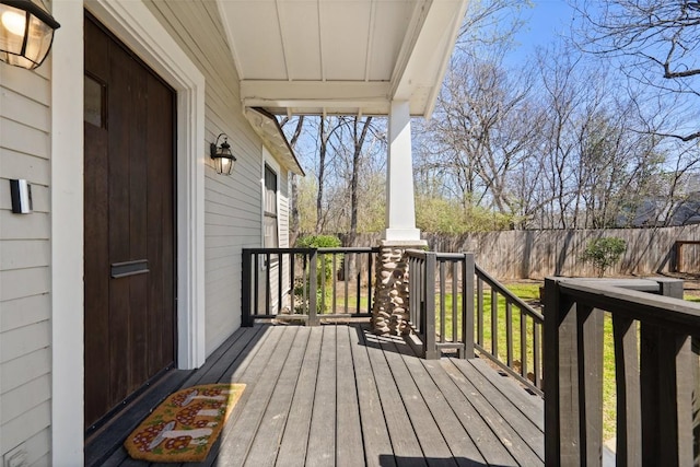 wooden deck with fence