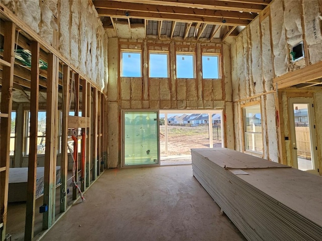 miscellaneous room with a high ceiling