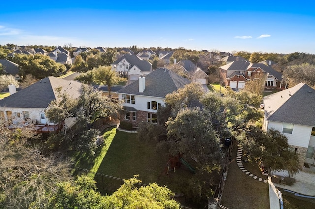 aerial view with a residential view