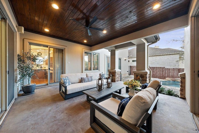 12500 Verandah Ct, Austin, TX 78726 - view of patio featuring outdoor lounge area and ceiling fan