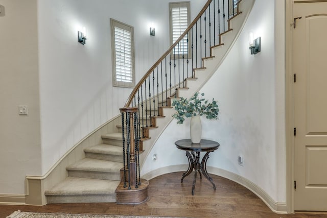 12500 Verandah Ct, Austin, TX 78726 - stairs featuring wood finished floors and baseboards