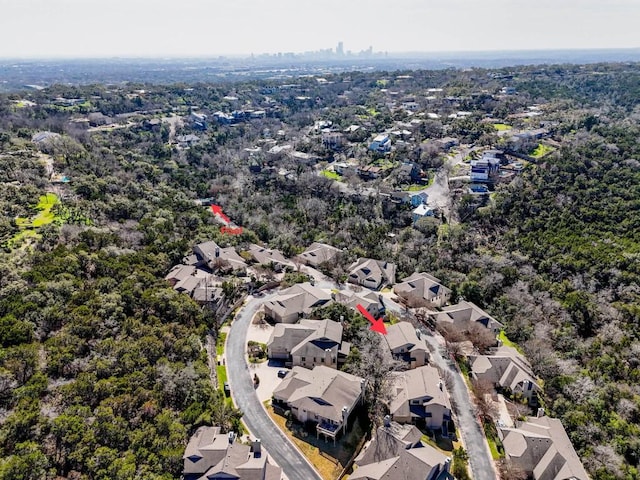 drone / aerial view with a residential view