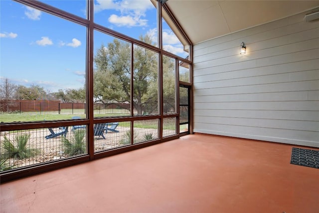 view of unfurnished sunroom