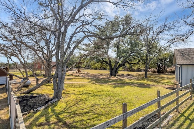 view of yard with fence