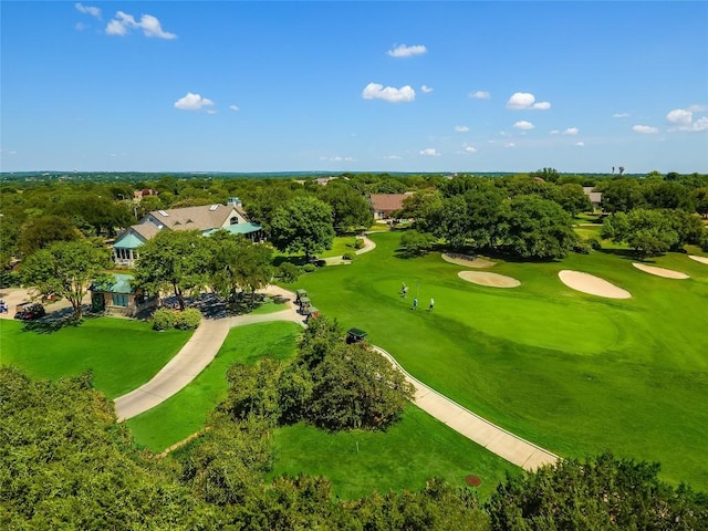 aerial view featuring golf course view