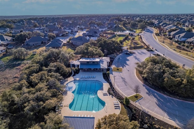 aerial view with a residential view