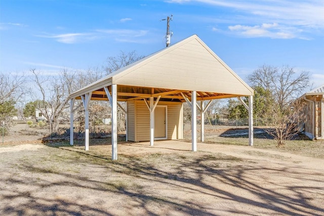 exterior space with an outdoor structure