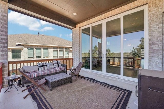 view of patio featuring an outdoor living space