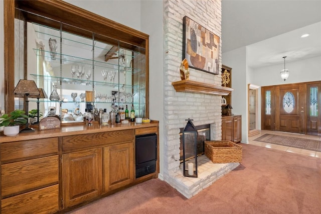 410 Rolling Green Dr, Lakeway, TX 78734 - indoor bar with light carpet and decorative light fixtures